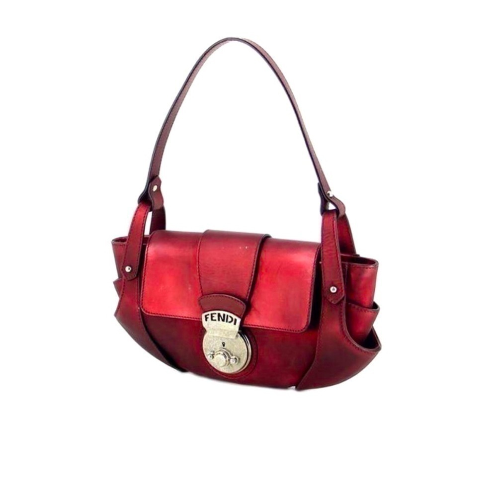 FENDI Authentic Metallic Red Leather Baguette Compilation - Picture 2 of 16